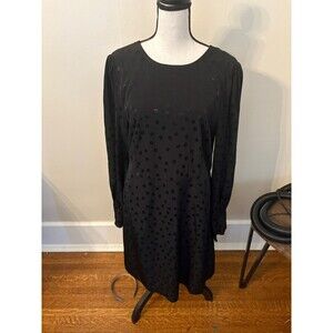 J. Crew Dress in Black Dot Long-sleeve - Size 10
